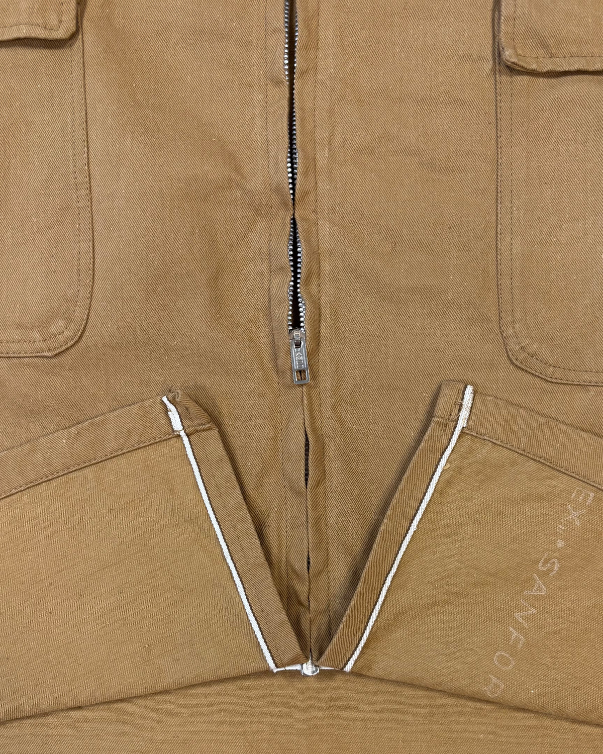 Vintage 1960s European Workwear Jacket – LAMPO Zip – Brown Cotton Twill