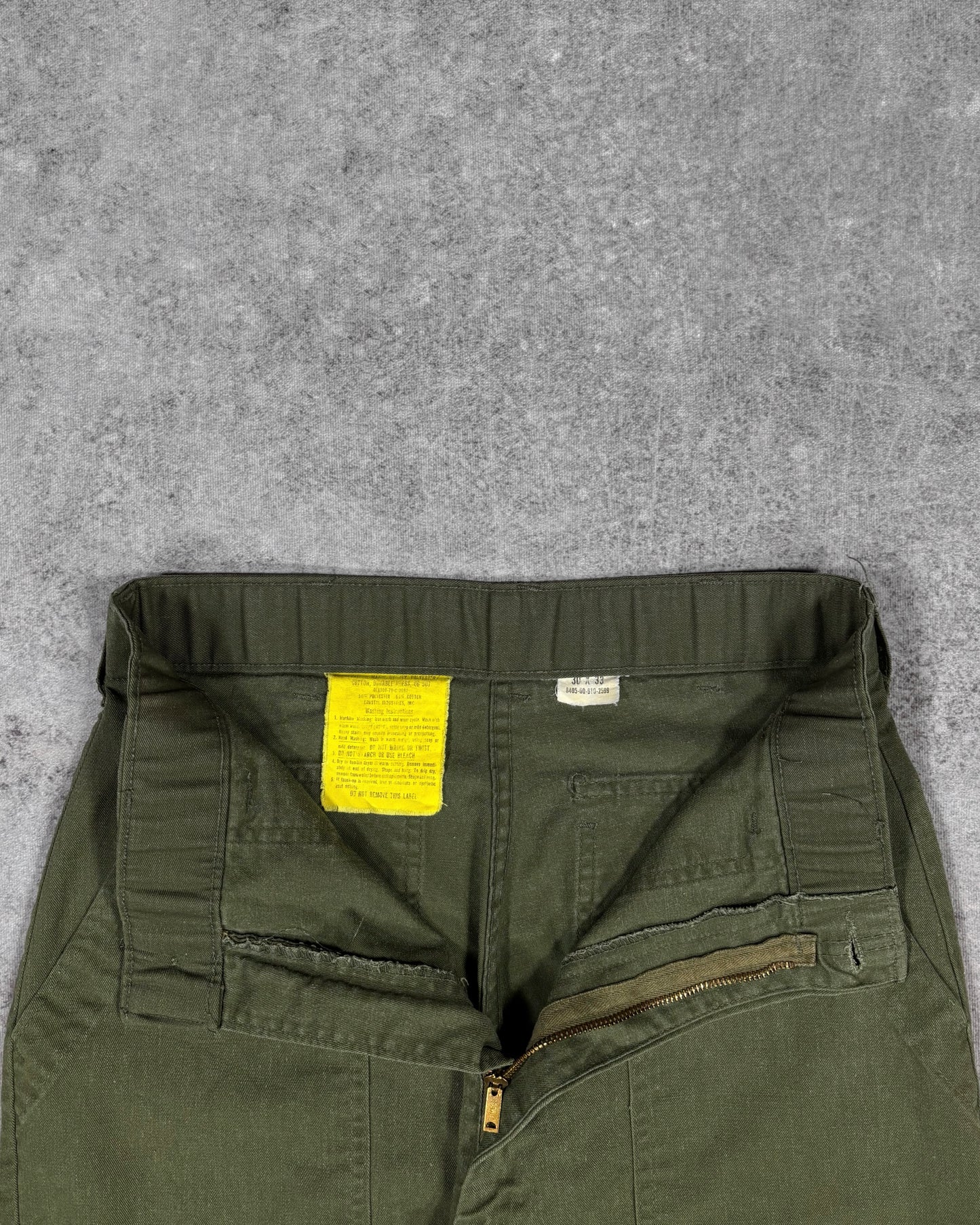 Vintage 1978 OG-507 US Military Fatigue Utility Pants - Scovill Zip - Made in USA