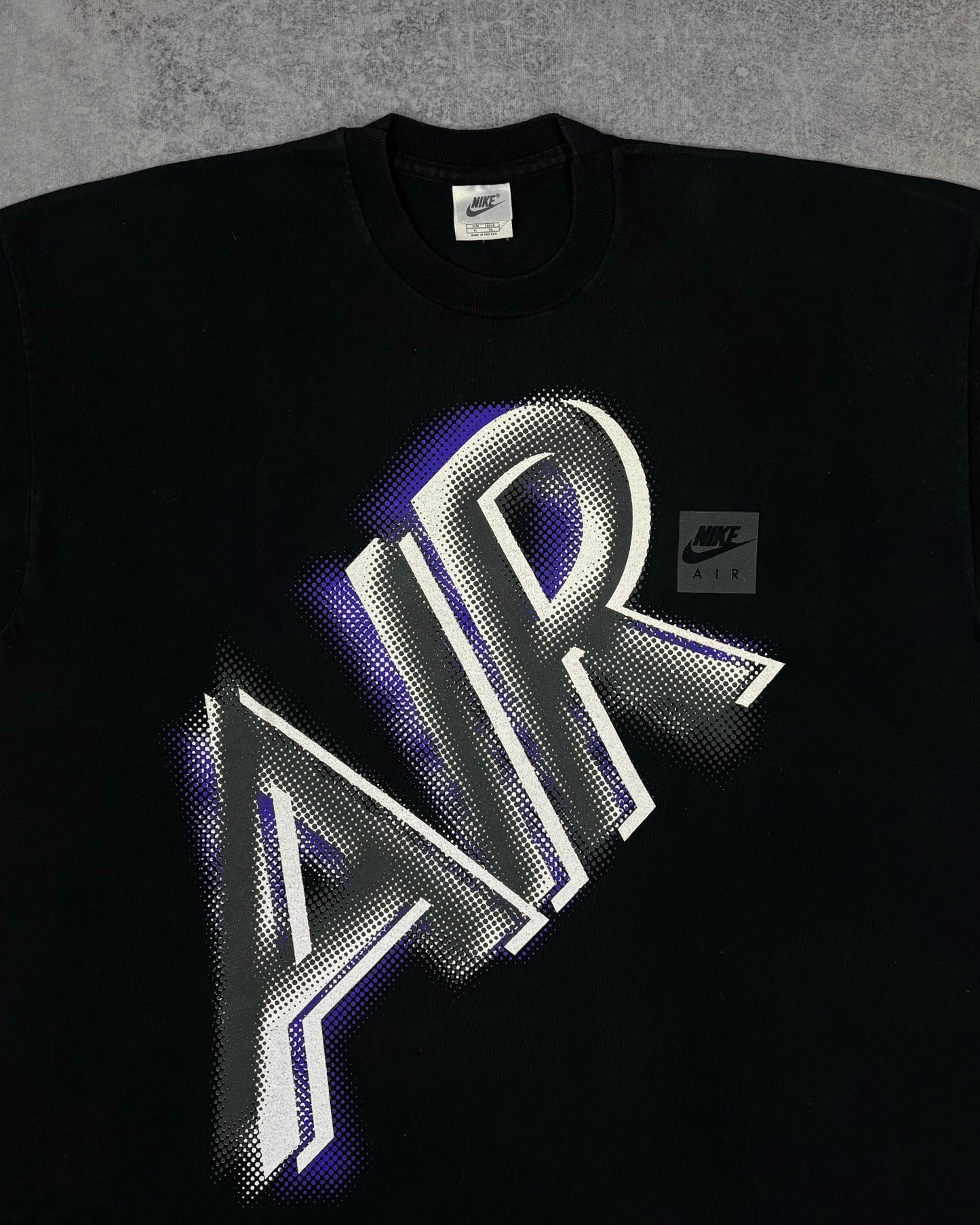 Vintage 1990s Nike Air Graphic T-Shirt – Big Logo Swoosh Tee – Made in Ireland – Single Stitch