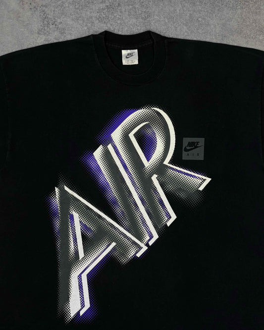 Vintage 1990s Nike Air Graphic T-Shirt – Big Logo Swoosh Tee – Made in Ireland – Single Stitch