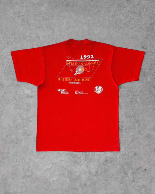 Vintage 1992 Table Tennis Tee – Western Canada Open – Edmonton Alberta - Canada Made