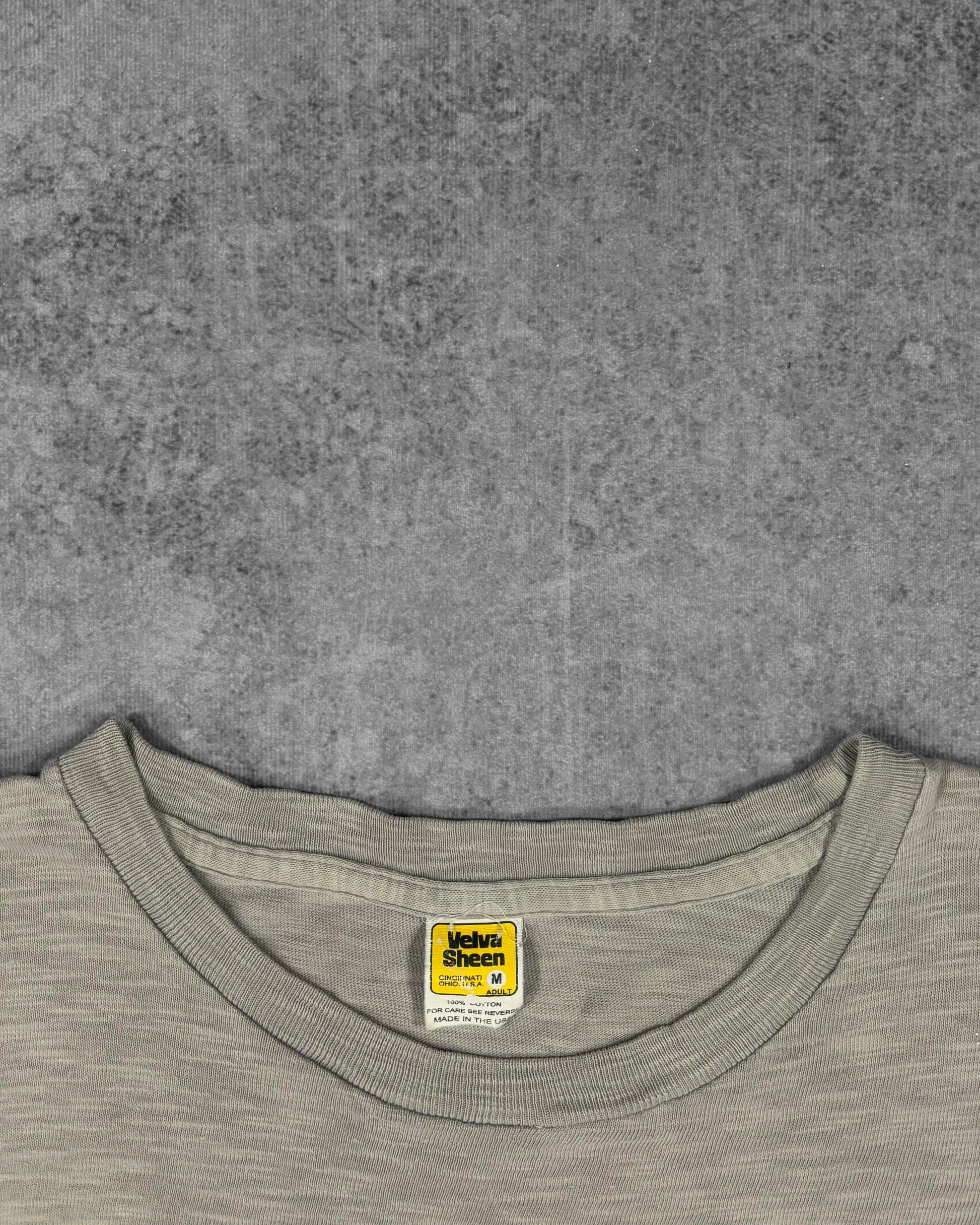 Velva Sheen NYC Apple screen print graphic detail on slub cotton t-shirt