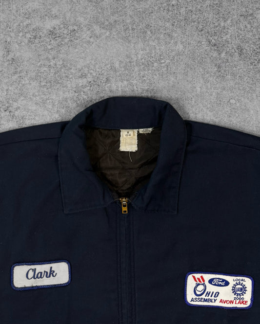 Vintage Clark’s 1980s Ford UAW Local 2000 Ohio Assembly Work Jacket – Talon Zip Quilted Lined