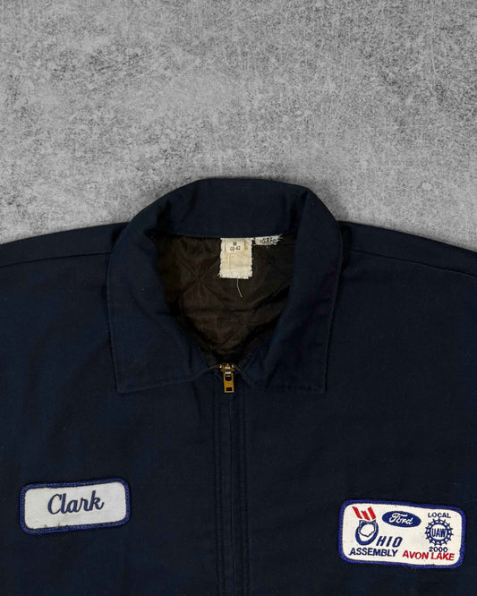 Vintage Clark’s 1980s Ford UAW Local 2000 Ohio Assembly Work Jacket – Talon Zip Quilted Lined