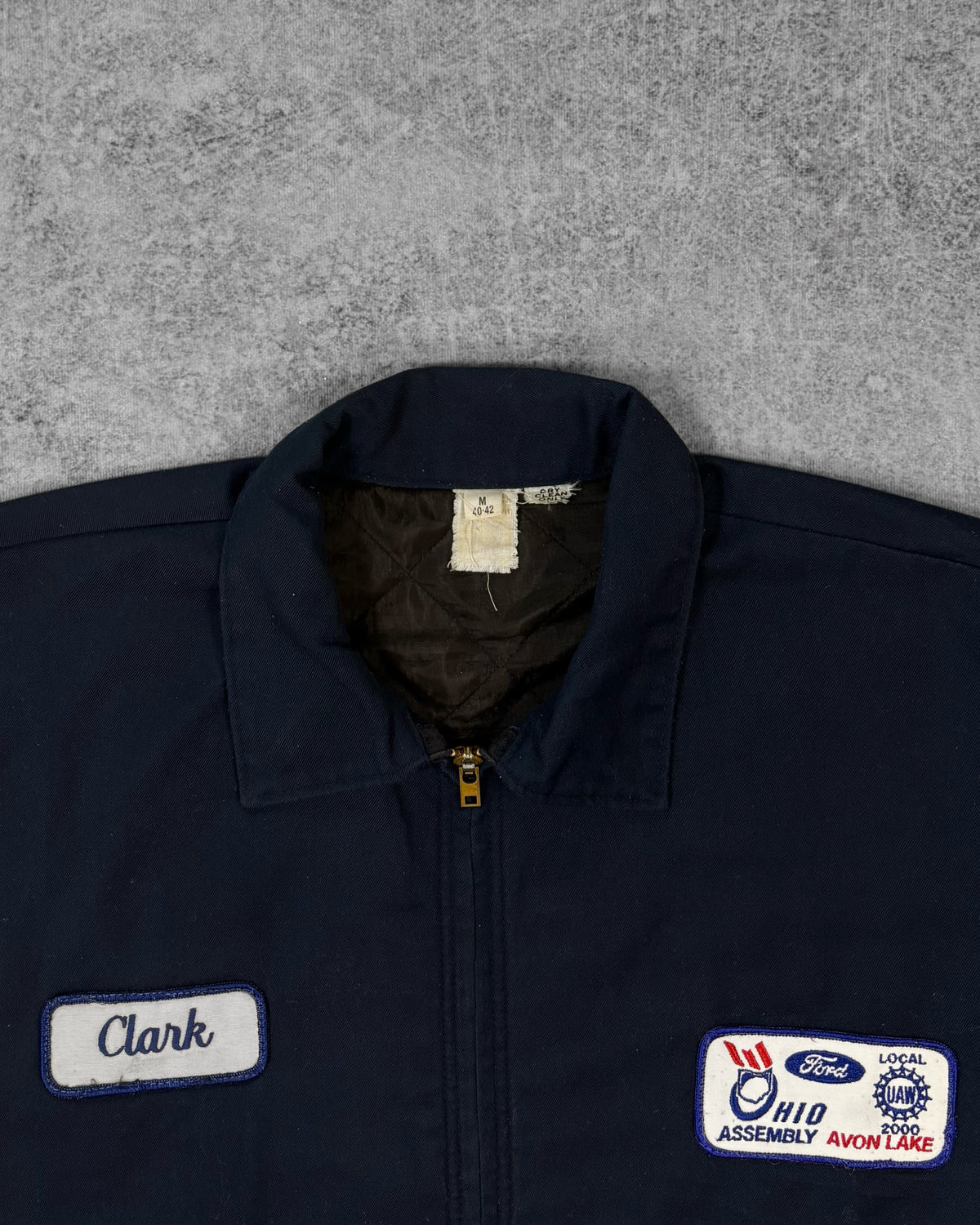 Vintage Clark’s 1980s Ford UAW Local 2000 Ohio Assembly Work Jacket – Talon Zip Quilted Lined