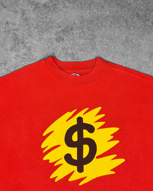 Vintage 1990s Texas Lottery Scratchman T-Shirt - Hanes Beefy-T - Single Stitch - Made in USA