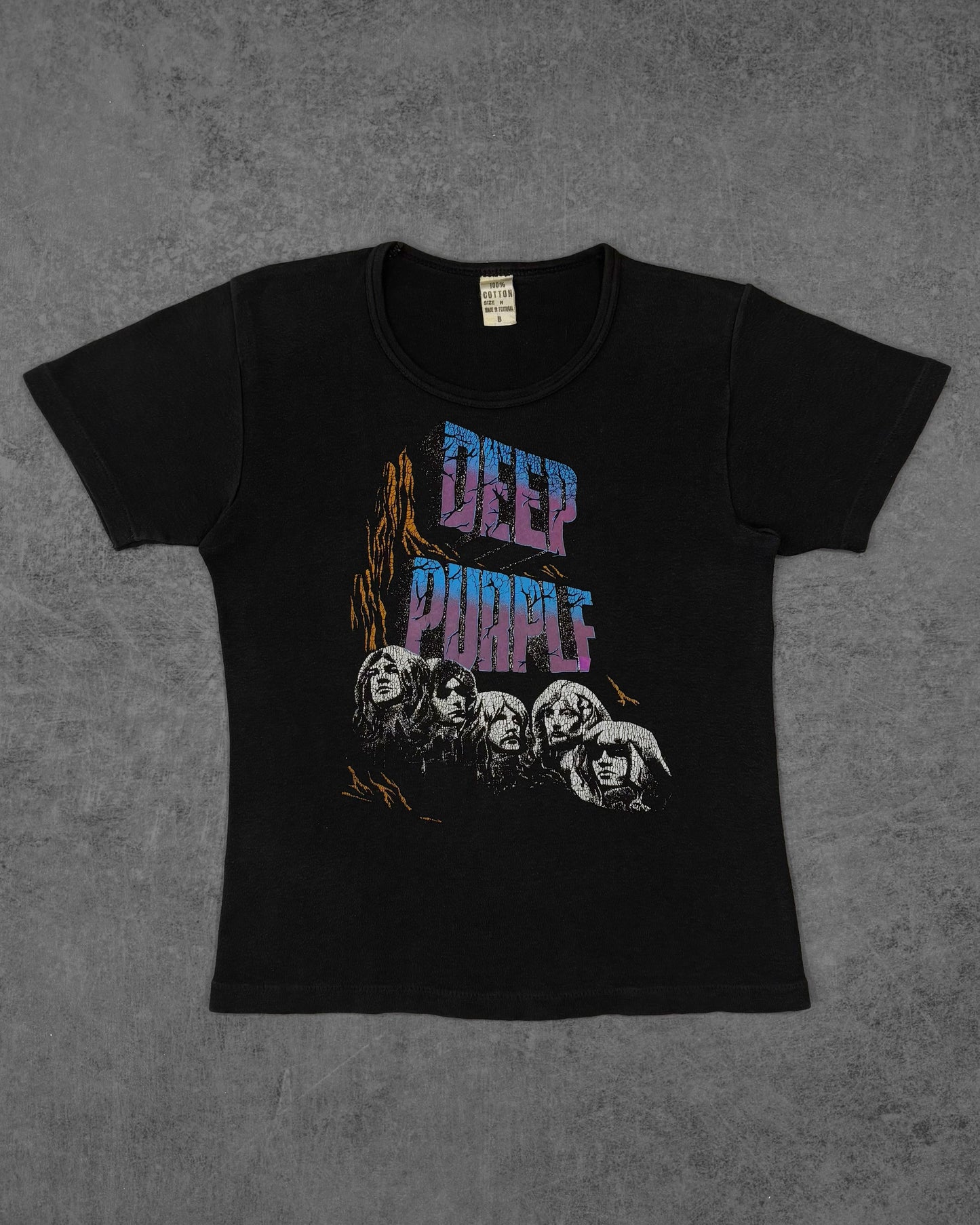 Vintage 1970s Deep Purple in Rock T-Shirt - Made in Portugal - Rare Rock Band Tee - Single Stitch