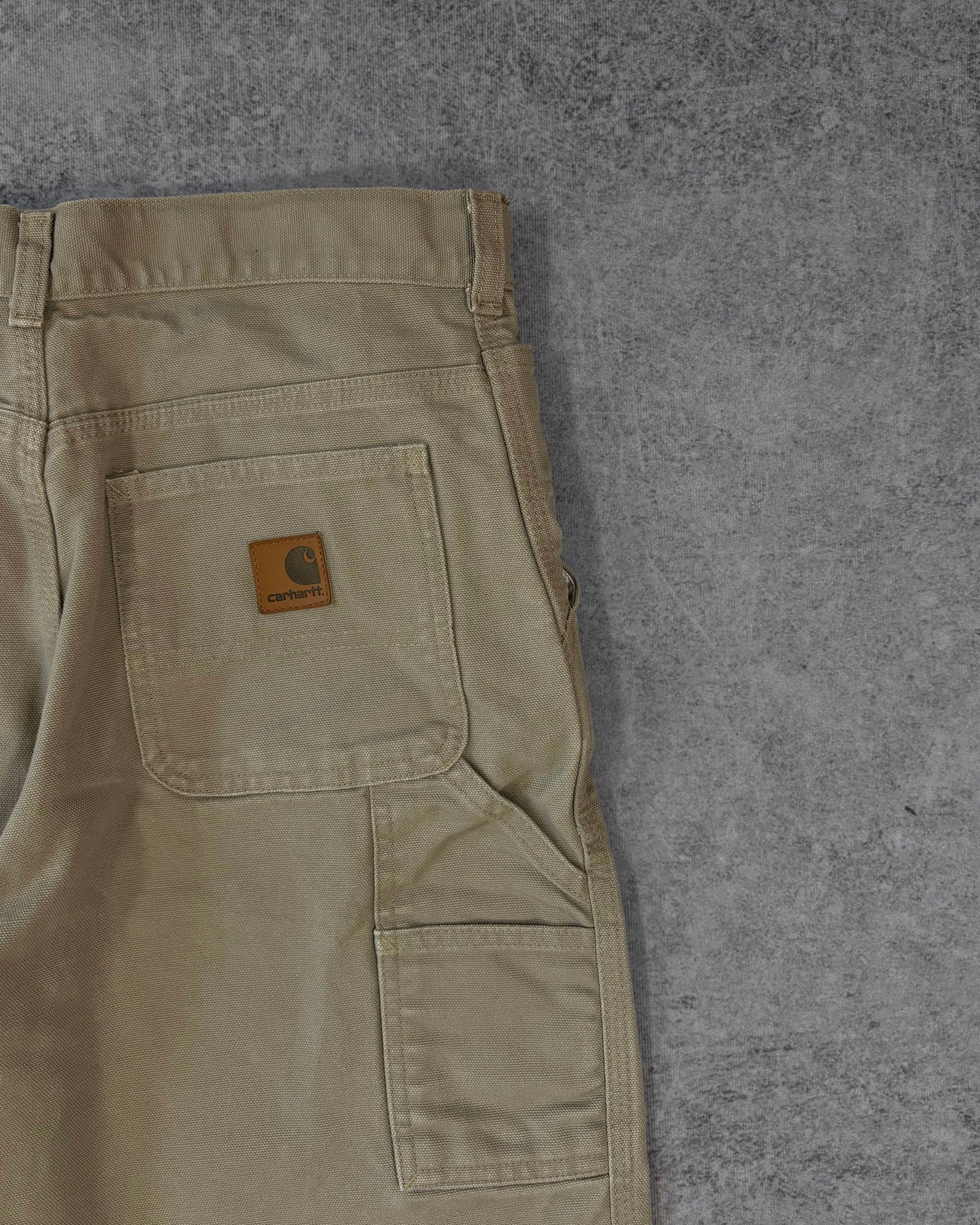 Carhartt Beige Duck Canvas Carpenter Pants – Modern Workwear Utility Trousers