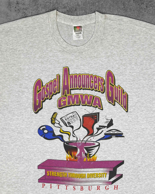 Vintage 1996 Gospel Announcers Guild GMWA Pittsburgh T-Shirt - Fruit of the Loom Best - Made in USA