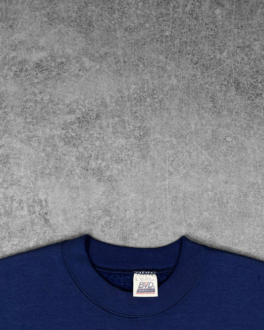 Vintage 1990s BVD Blue Blank Crewneck – Made in USA 50/50 Sweatshirt