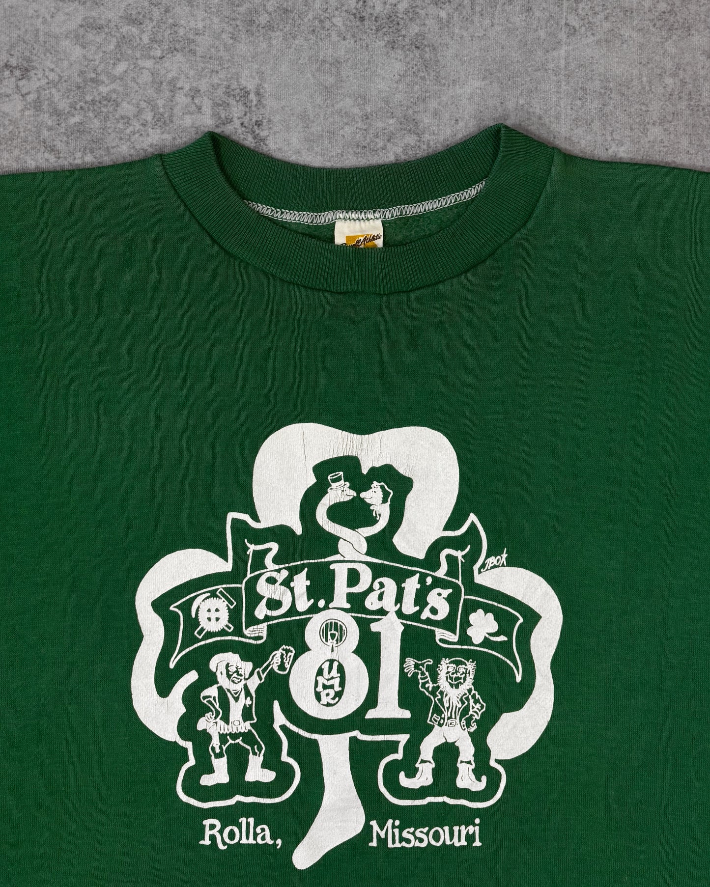 Vintage 1981 St. Patrick’s Day Crewneck – Russell Athletic 70s Blank – Made in USA