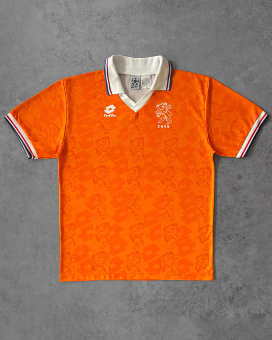 Vintage Netherlands 1993–95 Lotto KNVB Jersey – Orange Home Shirt – Made in Italy