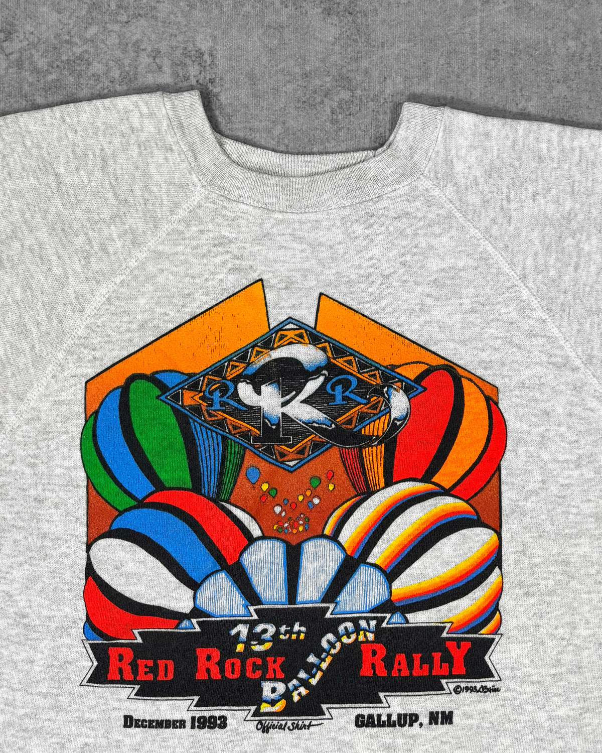 Vintage 1993 Red Rock Balloon Rally Hanes Raglan Crewneck - Made in USA - Hanes