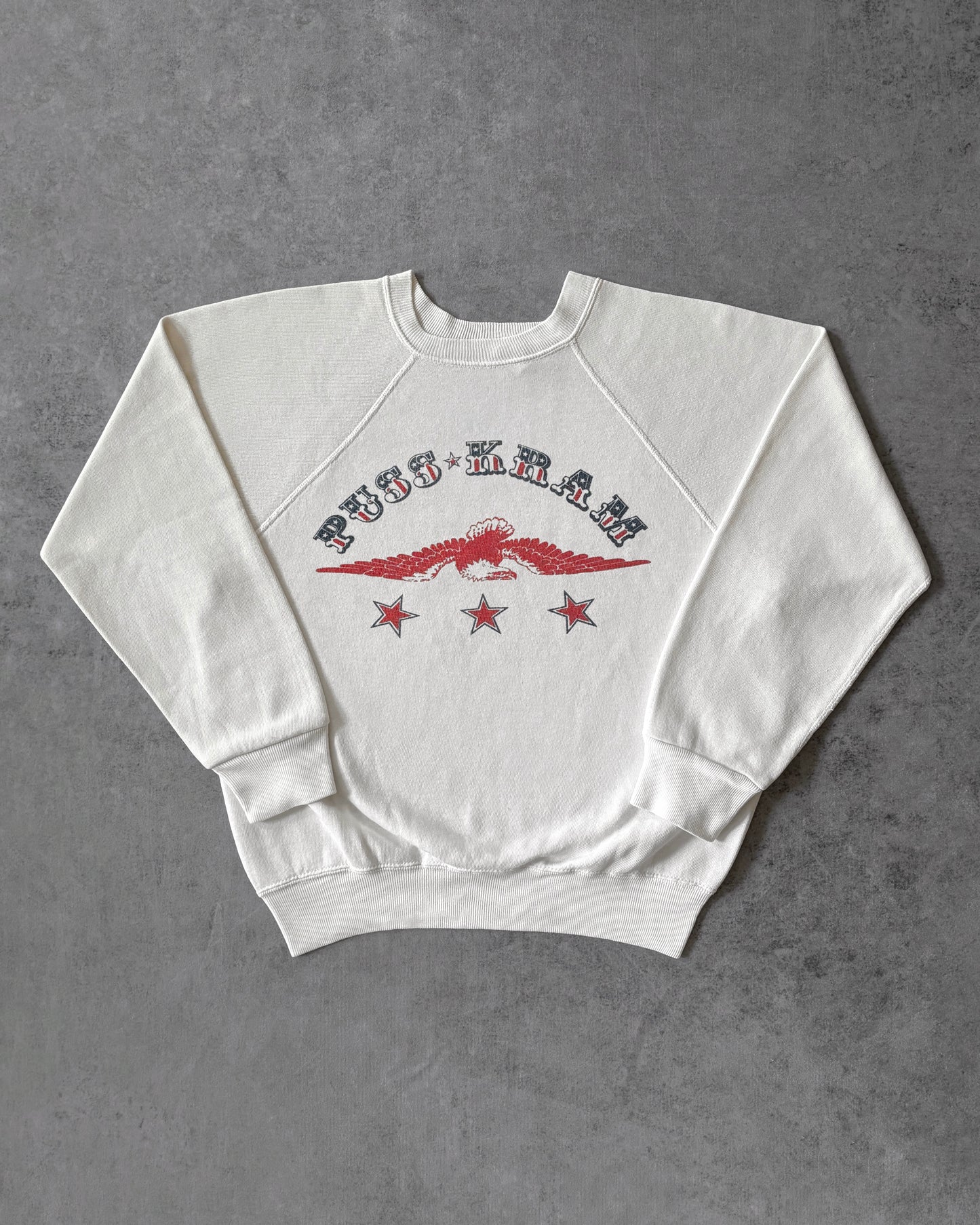 Vintage 1970s Champion “Puss Kram” Biker Crewneck - Made in USA