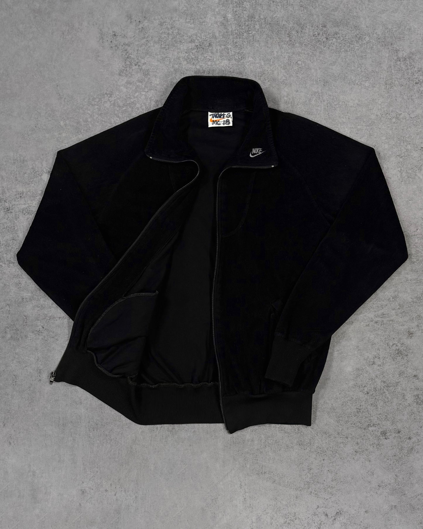 Vintage Late 1970s Nike Sportswear Track Jacket Black – Made in USA Early Swoosh