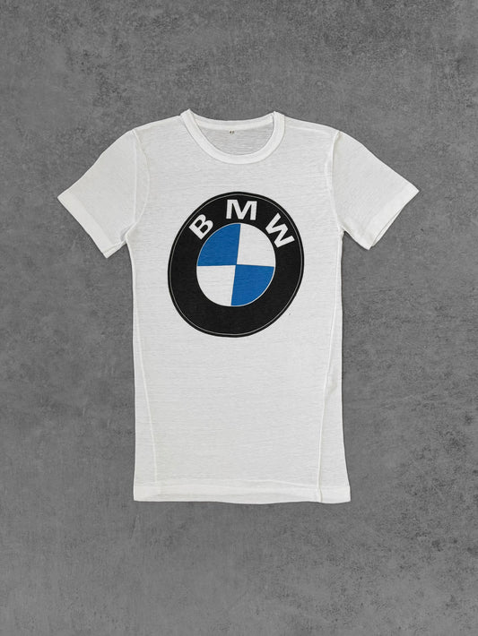 Vintage 1970s BMW logo promo t-shirt, Made in Italy, front view