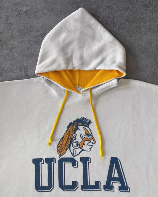 Vintage 1980s UCLA Hoodie – White & Gold College Sweatshirt – Made in USA