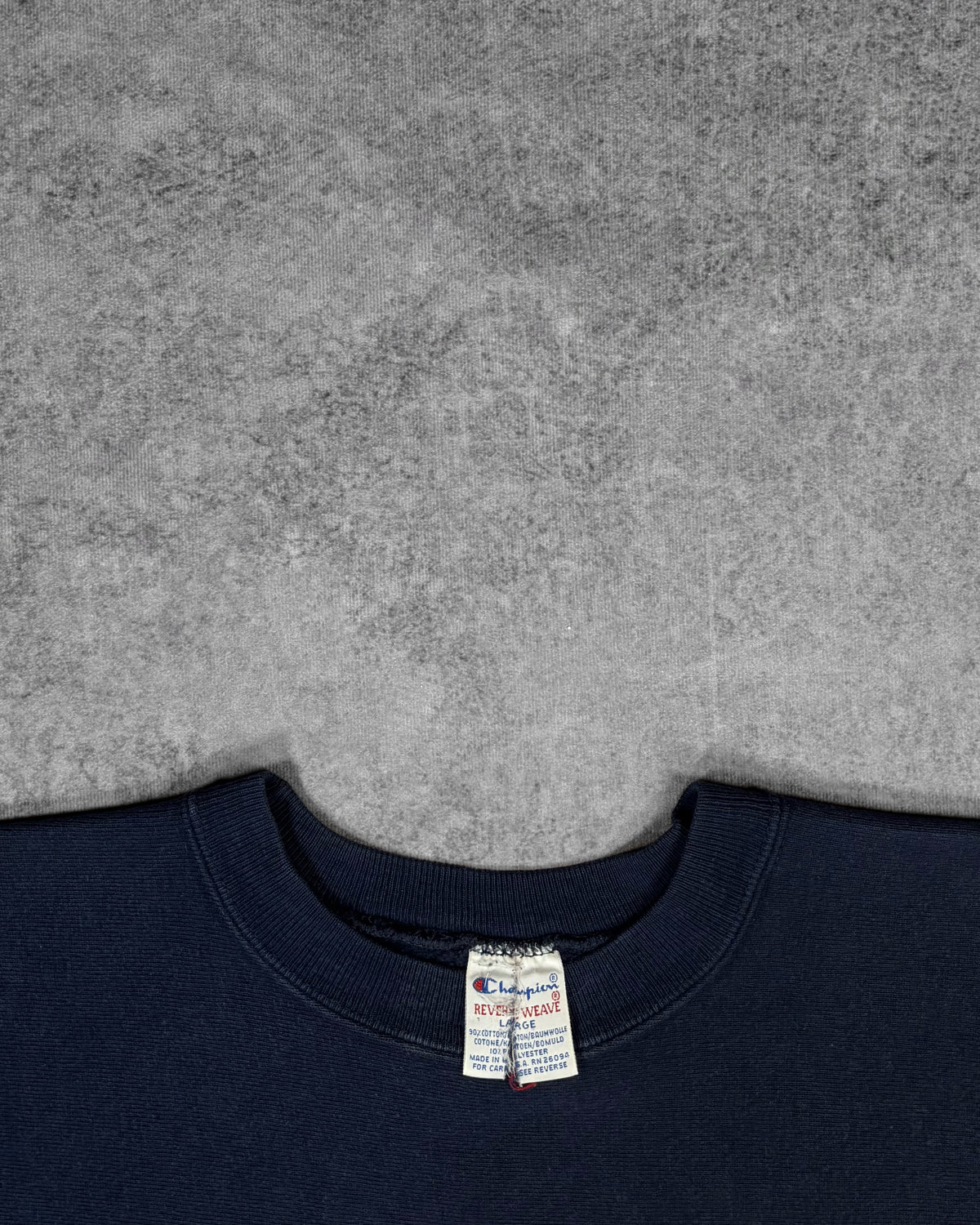 Vintage 1990s Ohio State Champion Reverse Weave crewneck, label detail