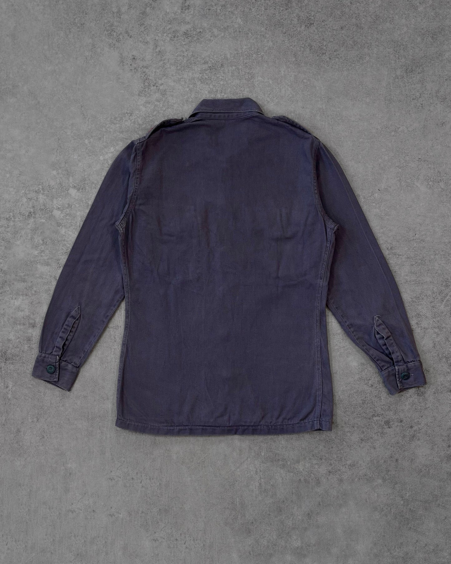 Vintage 1970s Spanish Air Force Utility Shirt - Ejército del Aire Overshirt - Navy Blue Military
