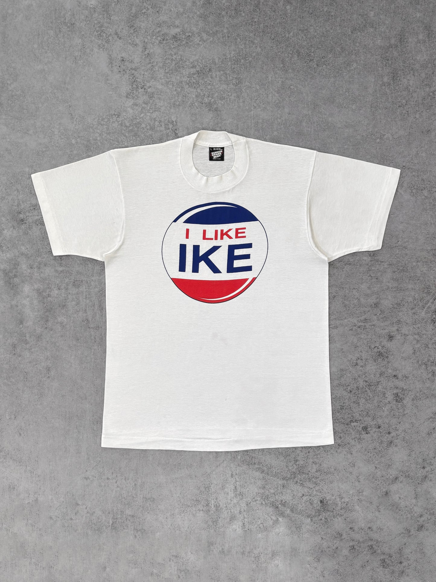 Vintage 1980s “I Like Ike” Eisenhower Electoral T-Shirt – Made in USA – Single Stitch
