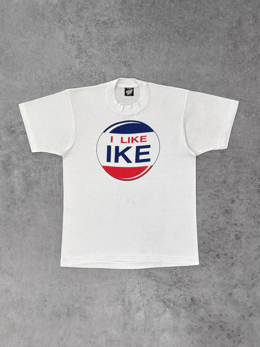 Vintage 1980s “I Like Ike” Eisenhower Electoral T-Shirt – Made in USA – Single Stitch