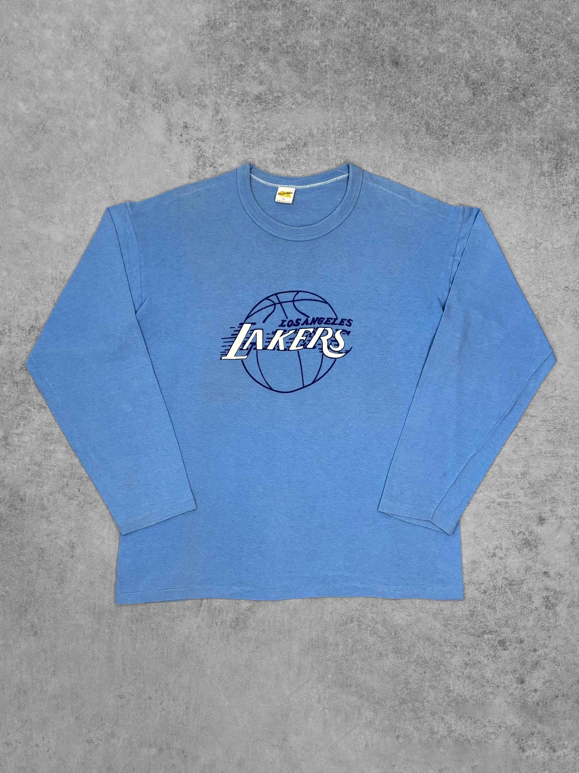 Vintage 1970s Russell Athletic Los Angeles Lakers NBA Long Sleeve T-Shirt -  Made in USA