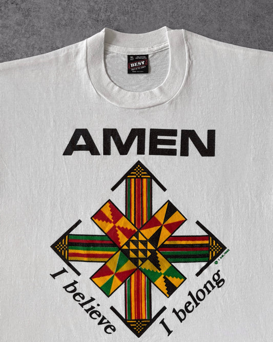 Vintage 1992 “Amen I Believe I Belong” T-Shirt – Fruit of the Loom – Made in USA