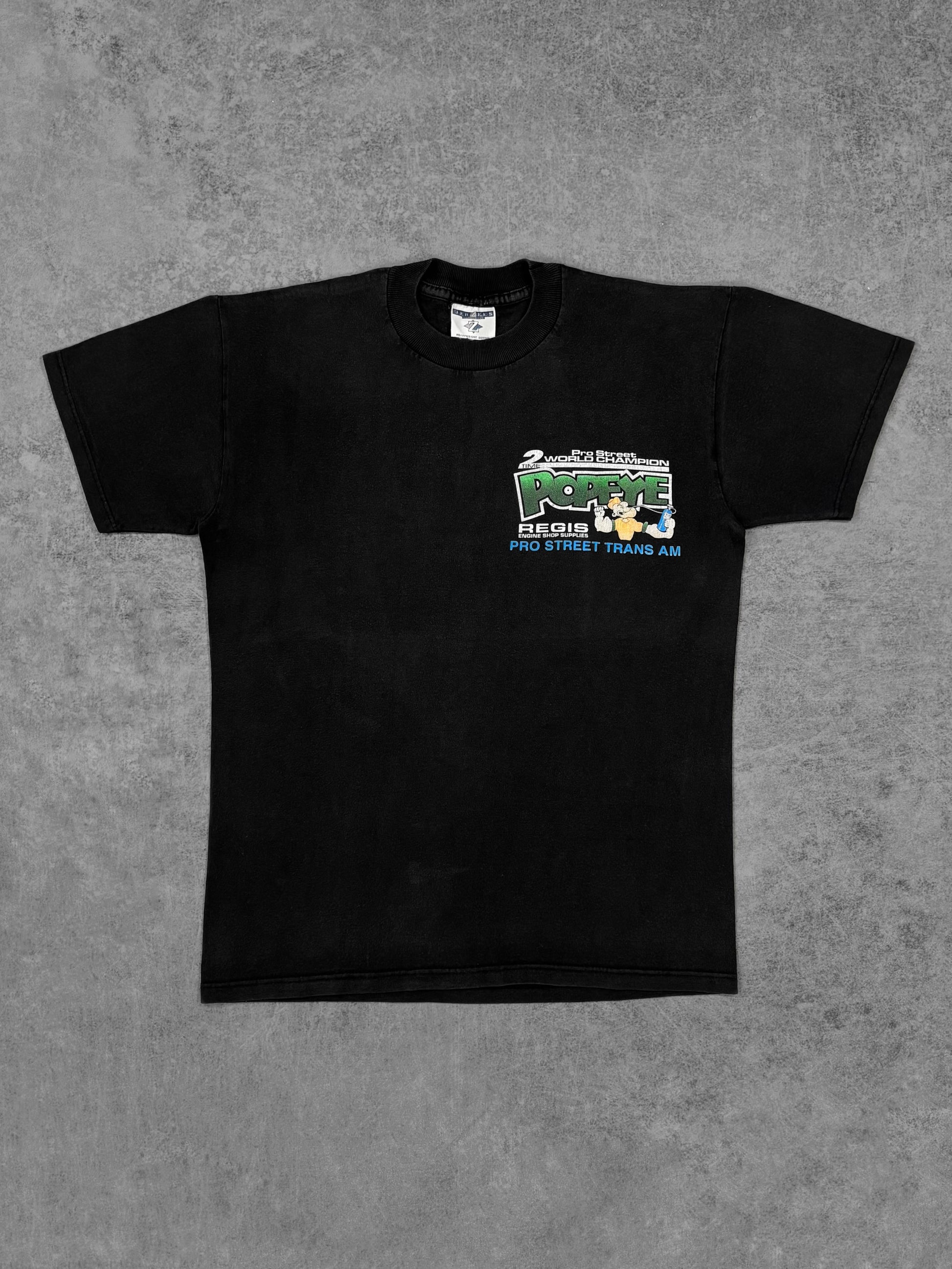 Vintage late 1990s Pat Musi Popeye Pro Street Trans Am racing t-shirt back view