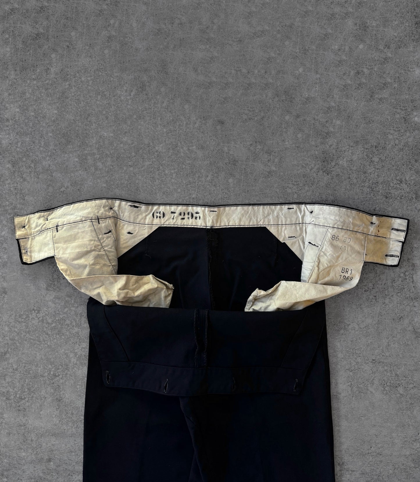 Vintage 1969 Wool Broadfall Sailor Pants – Military Naval Uniform Trousers