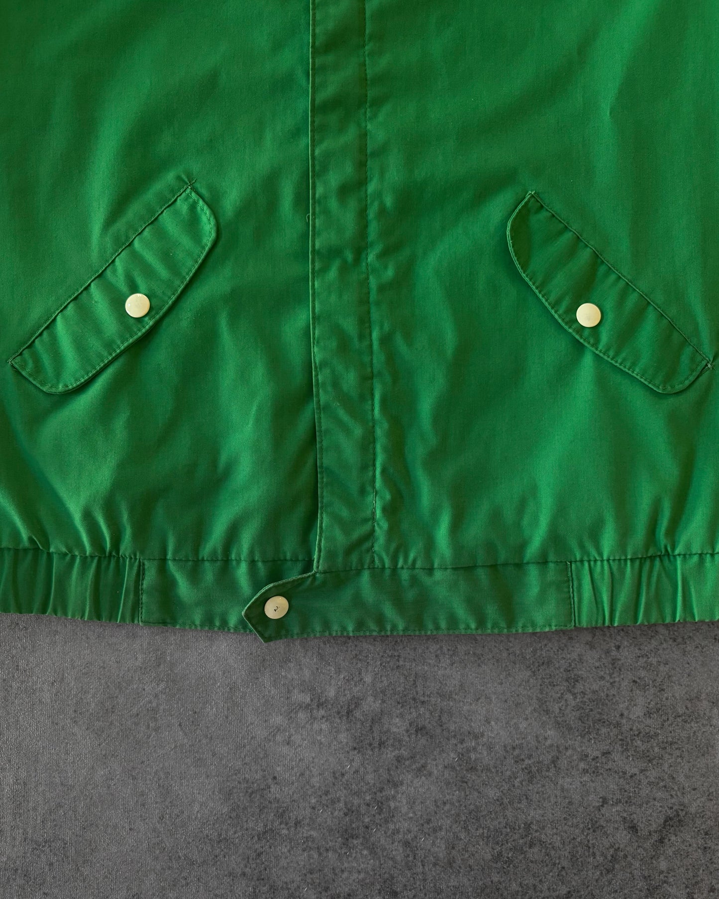 Vintage John B’s 1970s JCPenney Kelly Green Coaches Jacket – Talon Zipper