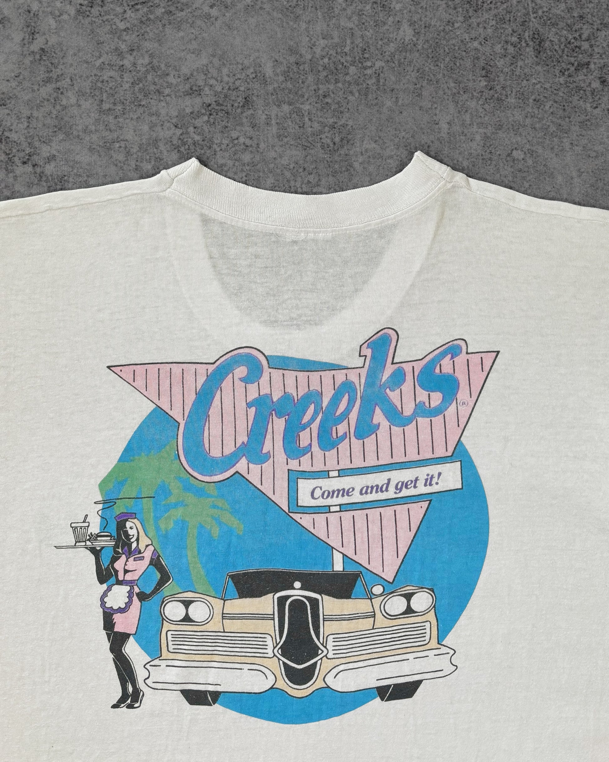 Creeks Restaurant t-shirt retro diner back print detail