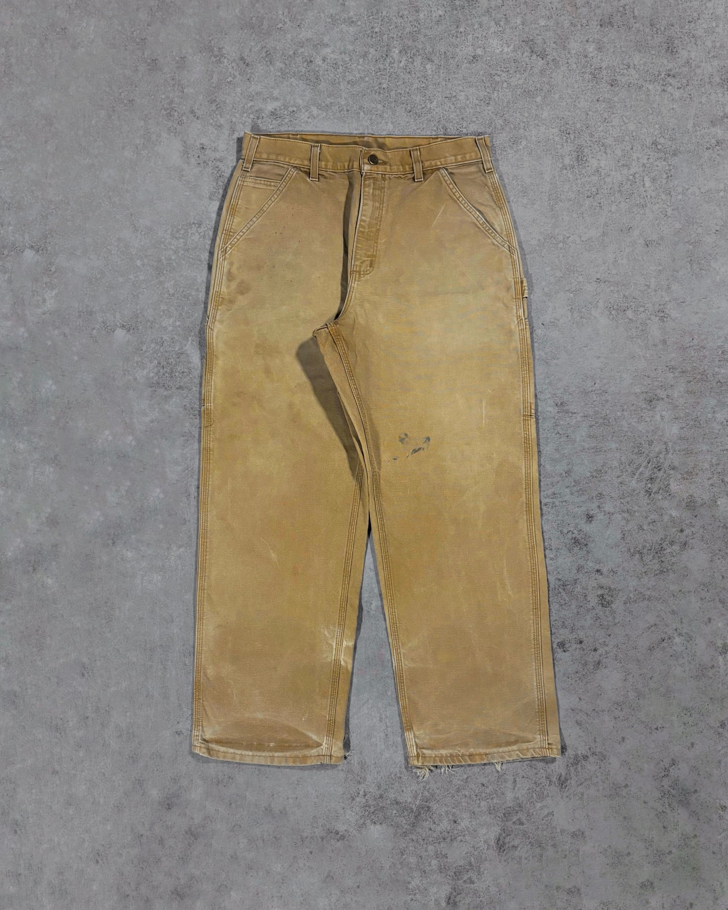 Vintage 2006 Distressed Carhartt Carpenter Pants - Brown Duck Canvas - Made in USA