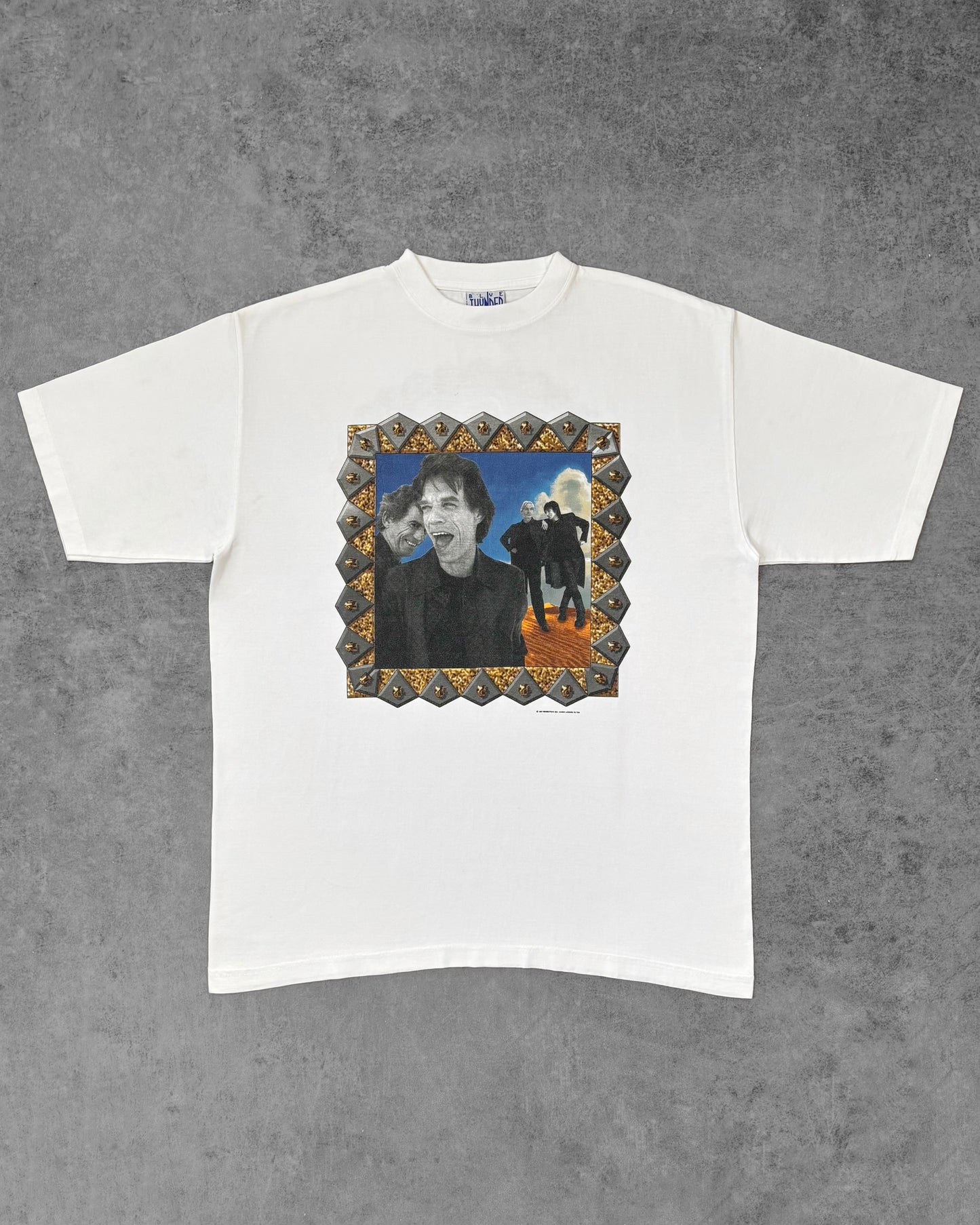 Vintage 1997 The Rolling Stones Bridges to Babylon World Tour T-Shirt - Blue Thunder - Rock Band Tee