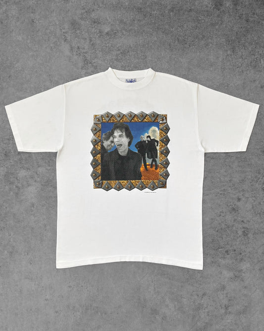 Vintage 1997 The Rolling Stones Bridges to Babylon World Tour T-Shirt - Blue Thunder - Rock Band Tee
