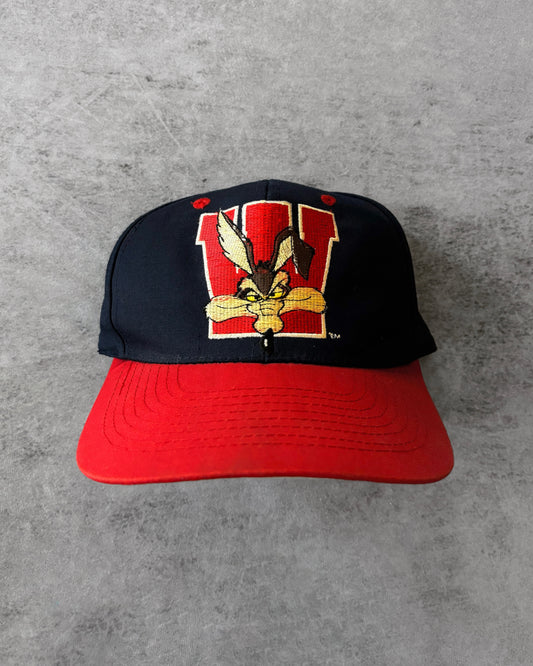 Vintage 1993 Looney Tunes Wile E. Coyote Cap – Drew Pearson – Navy/Red