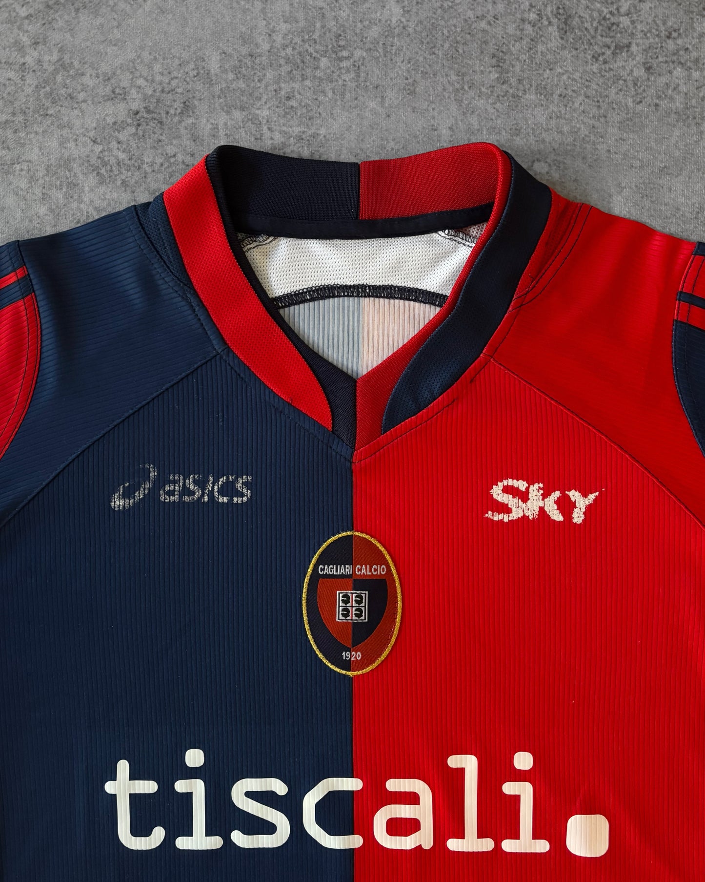 Vintage Cagliari Calcio 2006–07 Asics Home Jersey – Tiscali – Sky – Rossoblù Shirt