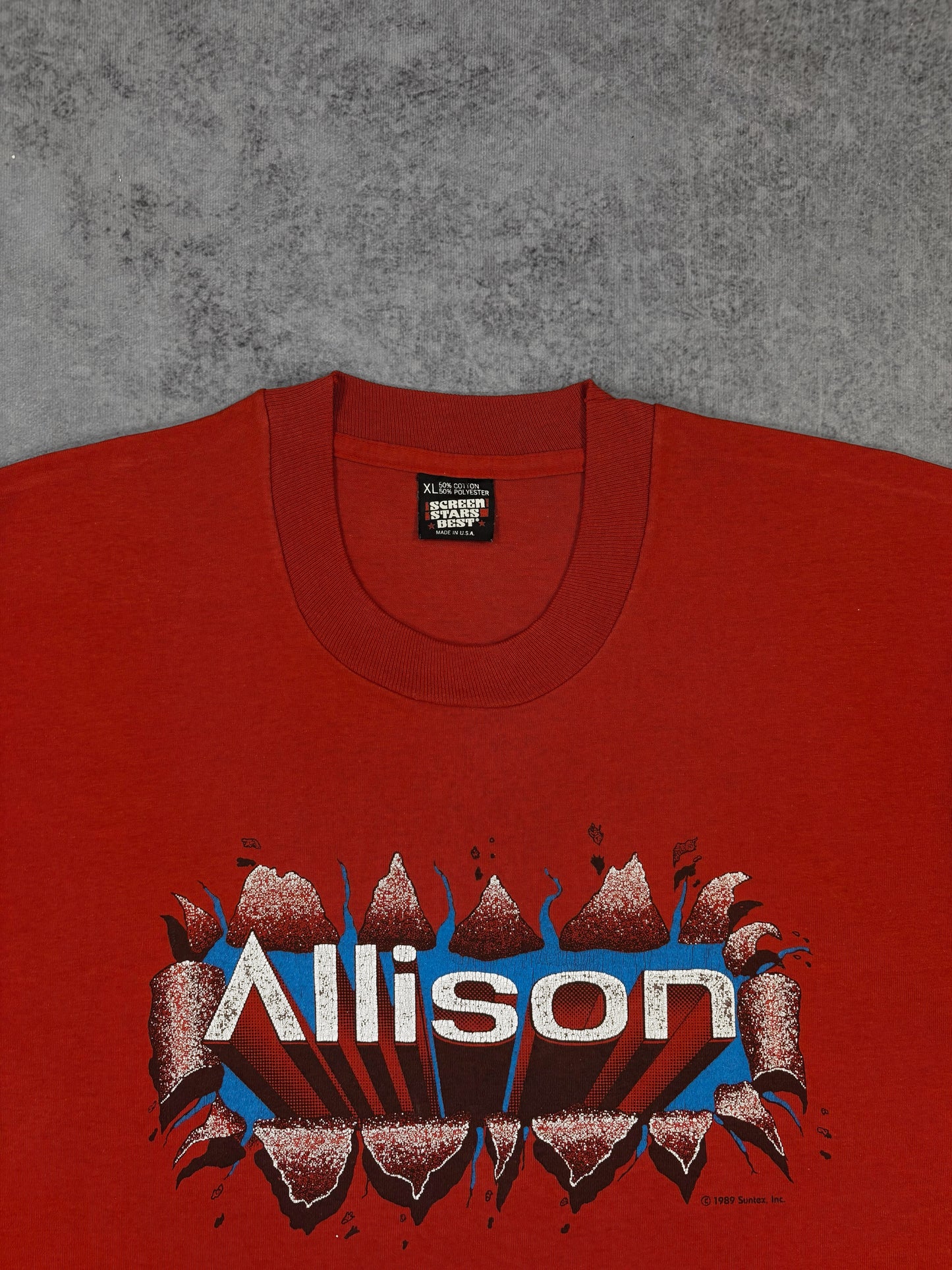 Vintage 1989 Allison Transmission Graphic T-Shirt - USA Made - Screen Stars Best - Single Stitch Tee