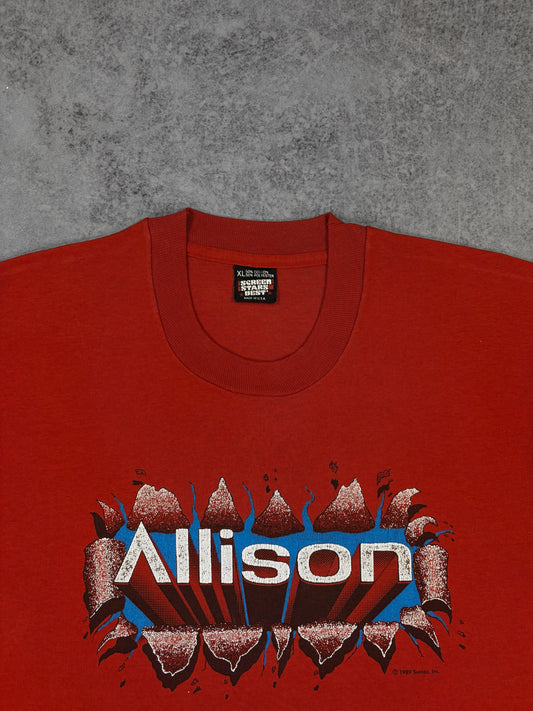 Vintage 1989 Allison Transmission Graphic T-Shirt - USA Made - Screen Stars Best - Single Stitch Tee