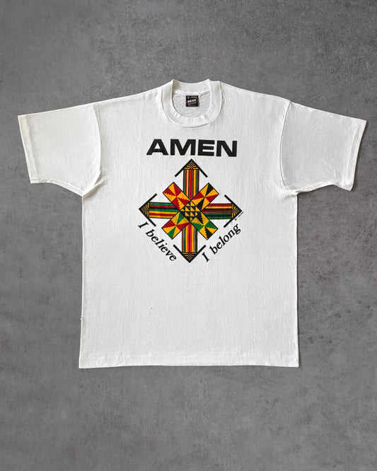 Vintage 1992 “Amen I Believe I Belong” T-Shirt – Fruit of the Loom – Made in USA