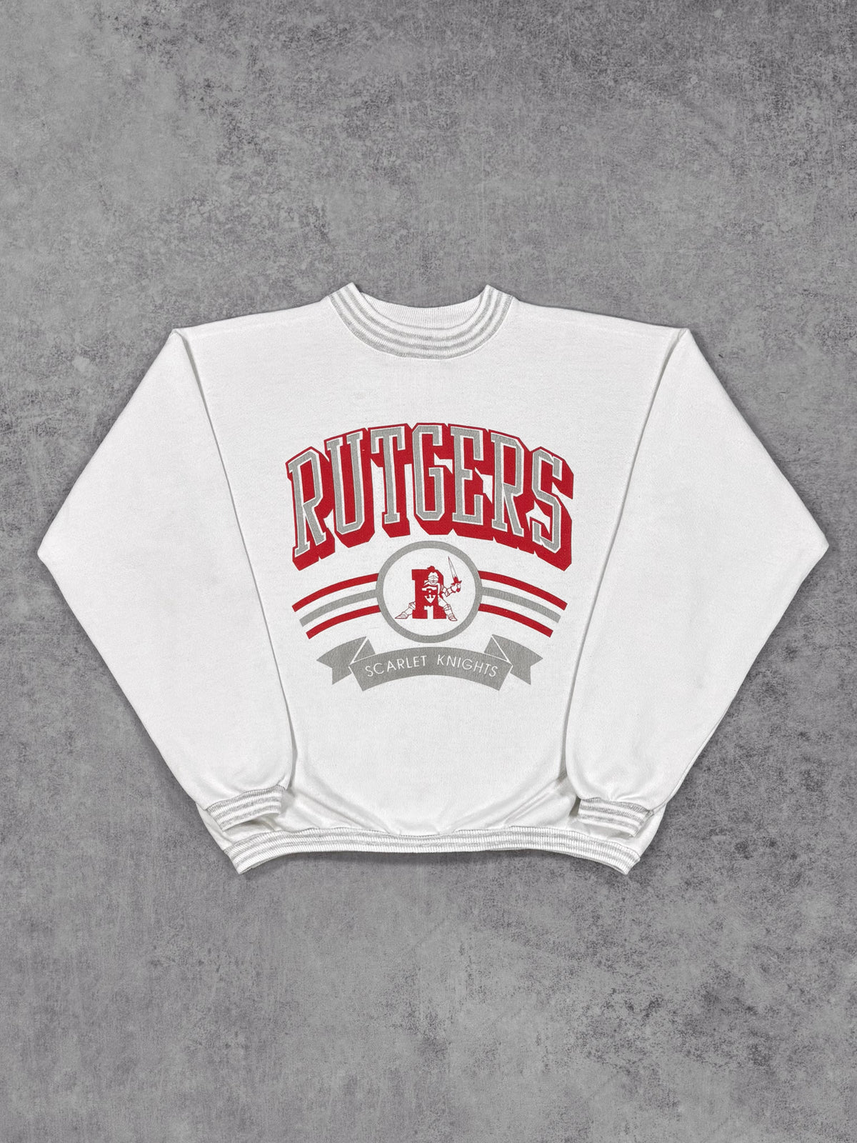 Vintage 1980s Rutgers Scarlet Knights Velva Sheen USA Collegiate Crewneck Sweatshirt