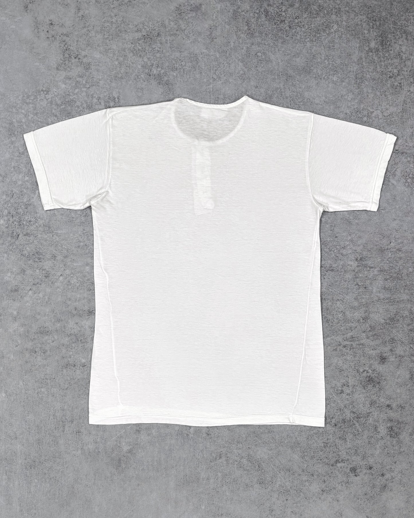 Vintage 1980s Henley Tee – Off White Cotton Base Layer T-Shirt