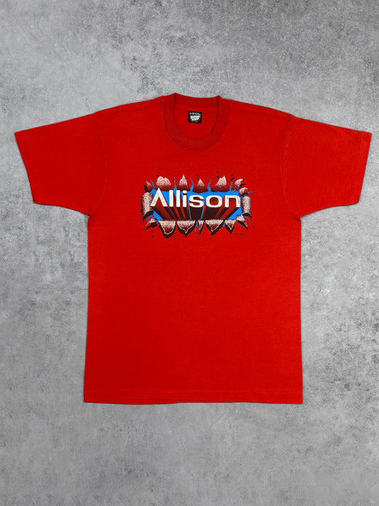 Vintage 1989 Allison Transmission Graphic T-Shirt - USA Made - Screen Stars Best - Single Stitch Tee