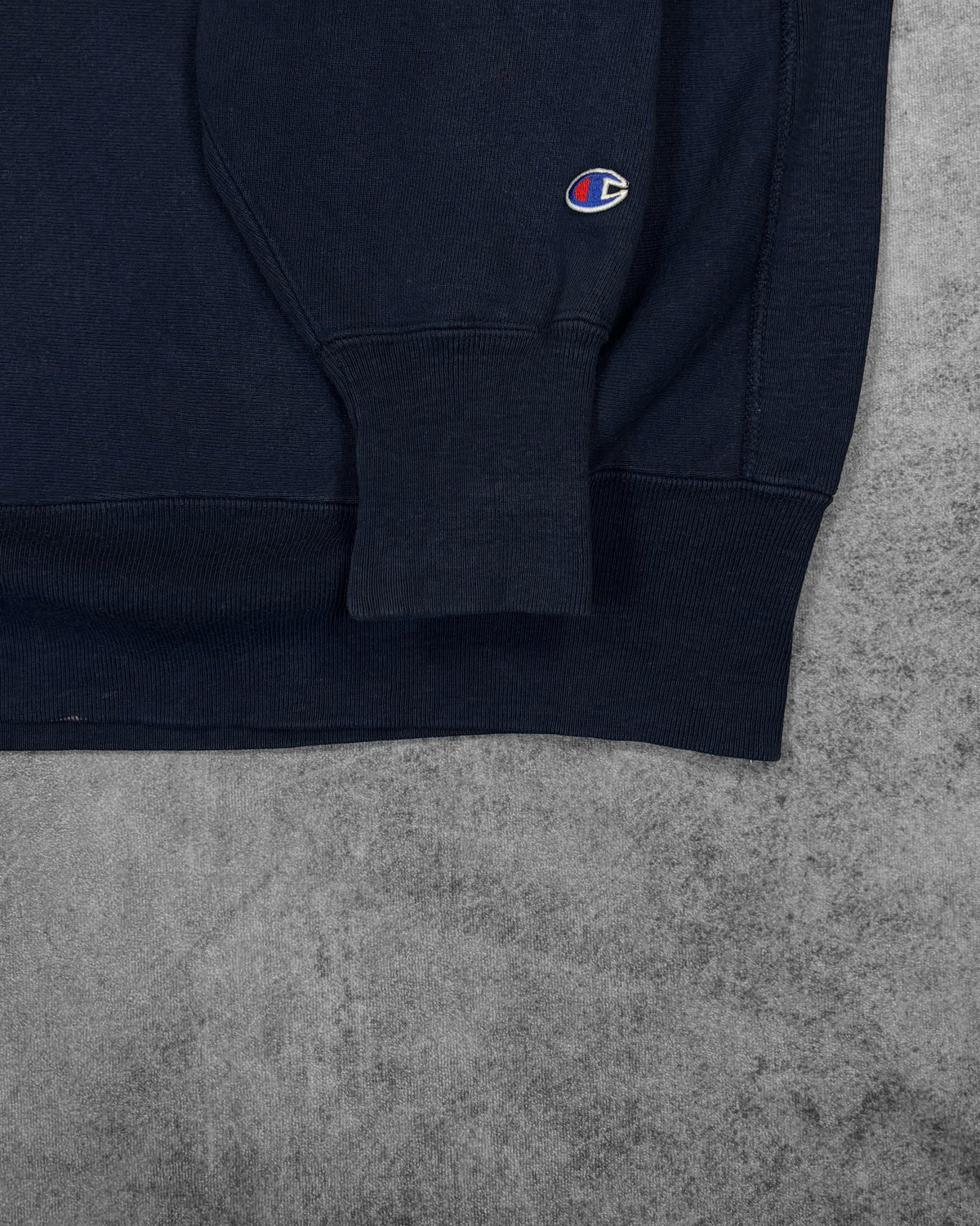 Vintage 1990s Ohio State Champion Reverse Weave crewneck, fabric detail
