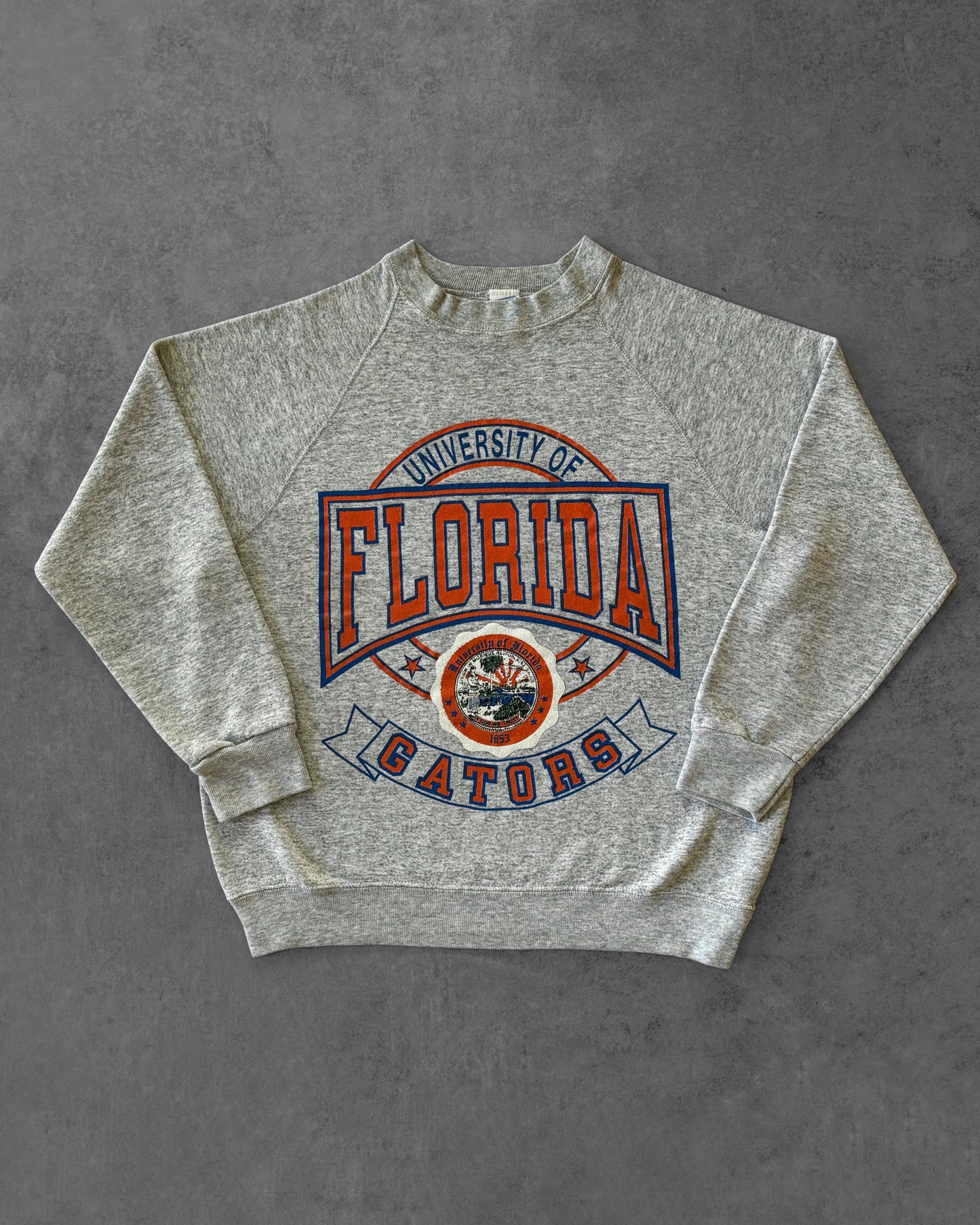 Vintage 1980s University of Florida Gators Crewneck – Made in USA – Grey