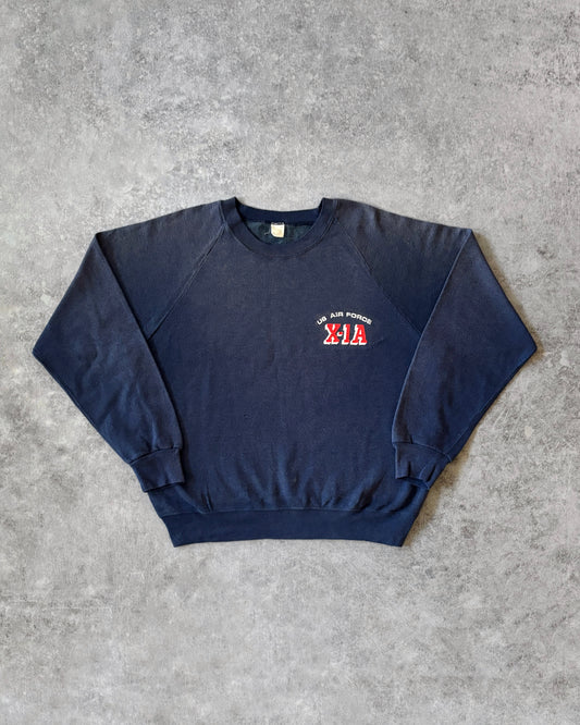 Vintage Sun Faded 1980s US Air Force Embroidered Distressed Crewneck