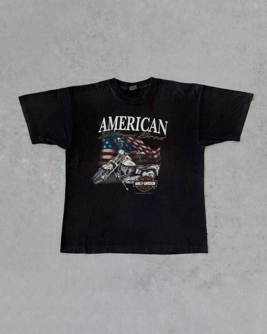 Vintage 1992 3D Emblem “American Born and Bred” Harley Davidson T-Shirt
