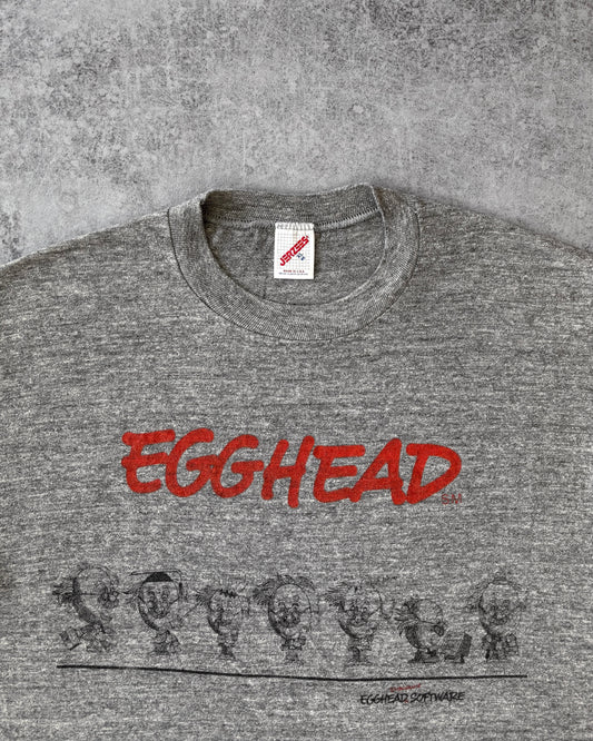 Vintage 1980s Egghead Software Tee – Early Tech Promo – Dual-Sided Geek Graphic – Retro Nerdwear