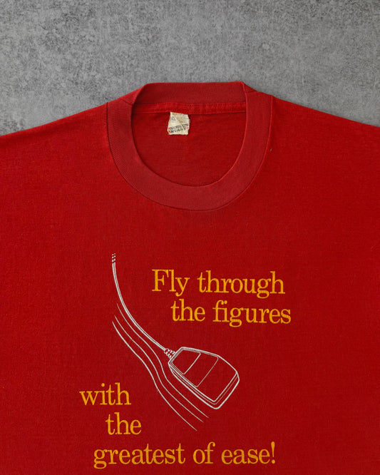 Vintage 80s Trapeze “Fly Through the Figures” Tech Promo T-Shirt - Red Single Stitch - USA Made