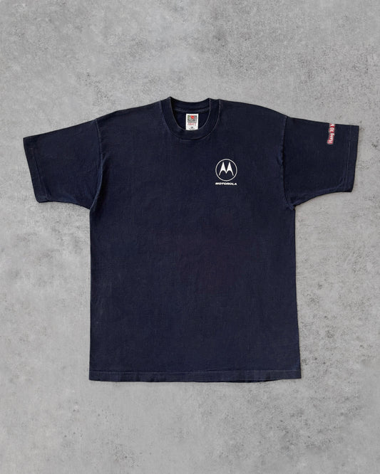 Vintage 1995 Motorola “Hang 10 MBPS” CyberSURFR Tee – FOTL – 1990s Techwear Promo Tee