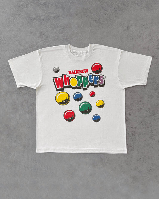 Vintage 90s Rainbow Whoppers T-Shirt – Colorful Candy Print